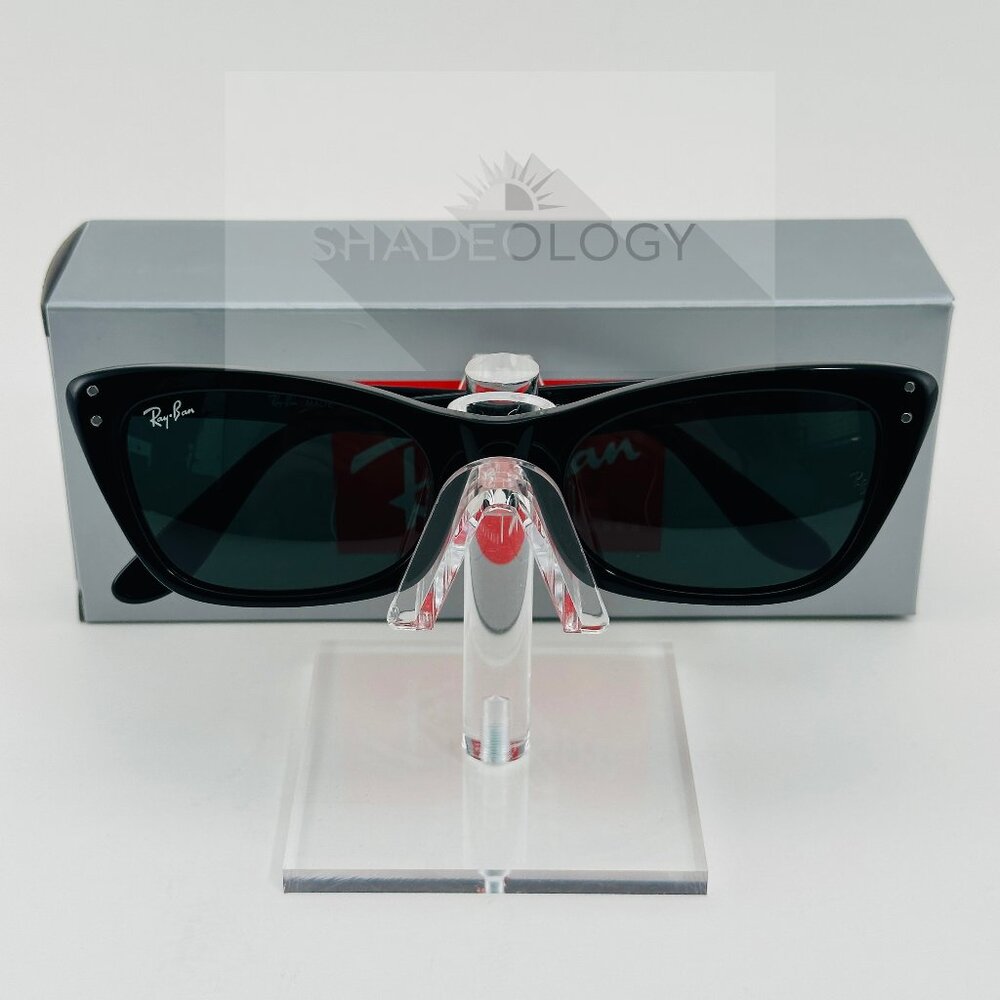 NEW Ray-Ban RB 2299 Lady Burbank Women's Cat Eye 52-20 Polished Black G-15